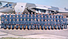100 Squadron with "The Boss" Wing Commander John Herrington (later AVM) in the centre of the front row. [Norman Bonnor]