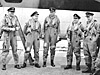 From left to right: AEO - John Charlton, Captain - Terry Austin, Co-pilot - John Morgan, Nav Radar - Norman Bonnor, Nav Plotter - Gordon Hagel.   We achieved a very successful low level launch that was recorded by the range at Aberporth as achieving a miss distance of 410 yards from the target in Cardigan Bay [Norman Bonnor]